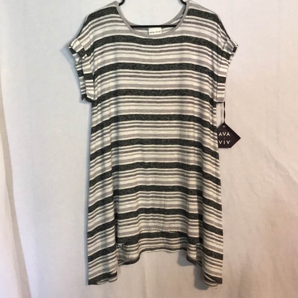 Striped Short Sleeve Sweater